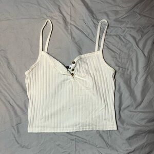 Cute White Cropped Tank